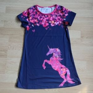 Sunshine Swing Heart Unicorn Dress. Colorful Fun Fantasy Girly